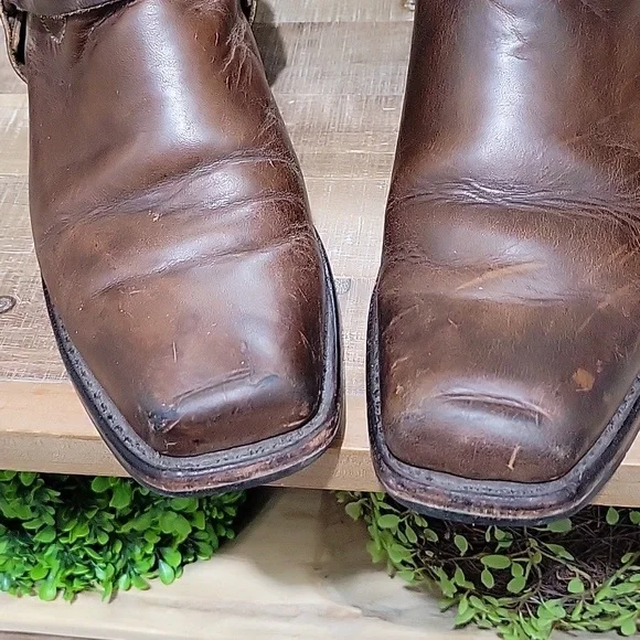 FRYE Women's Harness Boots Rustic Brown Low Heeled, Sz 10, Western, Moto, Biker - Picture 4 of 11